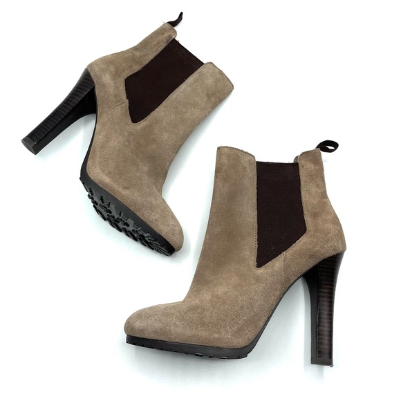 Lauren Ralph Lauren Suede Heeled Ankle Booties - Picture 3 of 9